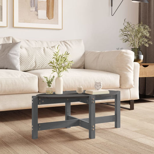Mesa de centro HKH de madera de pino maciza gris