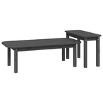 HKH Conjunto de 2 Conjunto de Mesas de Centro Pinho Maciço - Cinzento