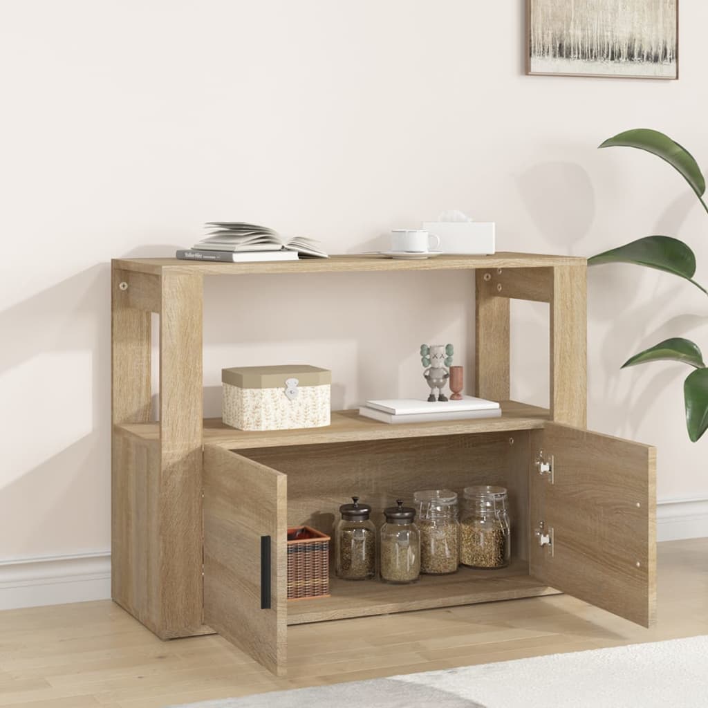 Aparador clásico HKH en aglomerado de madera 80 x 30 x 60 cm - Roble Sonoma