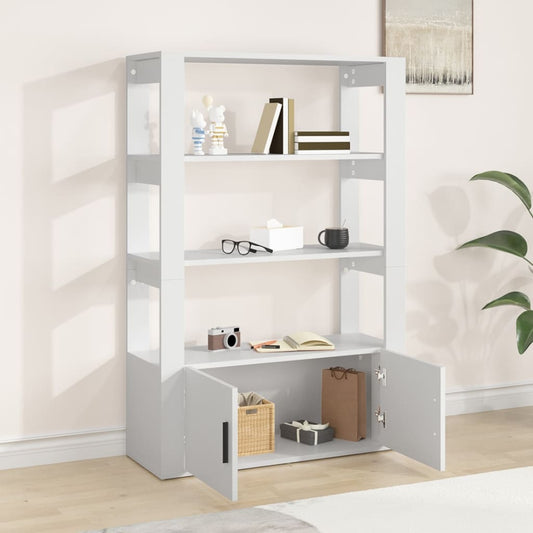Aparador alto HKH de madera DM 80 x 30 x 119,5 cm - Blanco