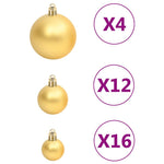 HKH Conjunto de 111 Enfeites de Natal em Poliestireno - Dourado