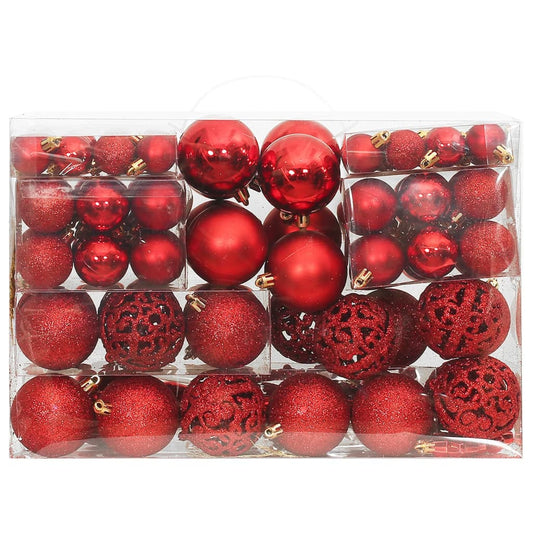 HKH Conjunto de 111 Enfeites de Natal em Poliestireno - Vermelho
