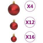 HKH Conjunto de 111 Enfeites de Natal em Poliestireno - Vermelho
