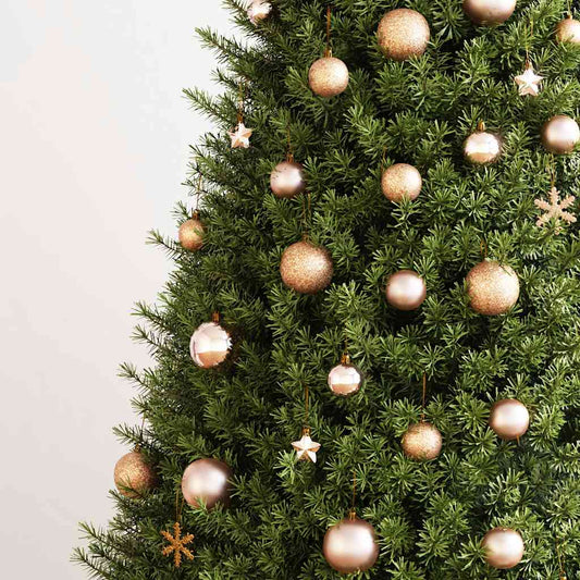 HKH Conjunto de 111 Enfeites de Natal em Poliestireno - Rosa/Dourado