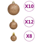 HKH Conjunto de 111 Enfeites de Natal em Poliestireno - Rosa/Dourado