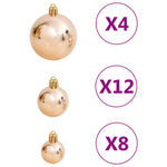 HKH Conjunto de 111 Enfeites de Natal em Poliestireno - Rosa/Dourado