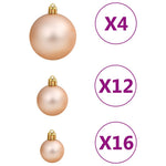 HKH Conjunto de 111 Enfeites de Natal em Poliestireno - Rosa/Dourado