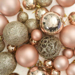 HKH Conjunto de 111 Enfeites de Natal em Poliestireno - Rosa/Dourado