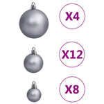 HKH Conjunto de 111 Enfeites de Natal em Poliestireno - Cinza/Branco