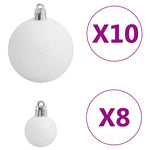 HKH Conjunto de 111 Enfeites de Natal em Poliestireno - Cinza/Branco