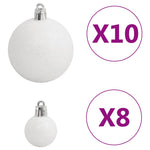 HKH Conjunto de 111 Enfeites de Natal em Poliestireno - Cinza/Branco