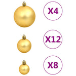 HKH Conjunto de 111 Enfeites Natal em Poliestireno - Vermelho/Dourado/Verde