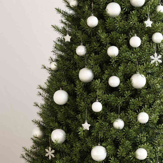 HKH Conjunto de 111 Enfeites de Natal em Poliestireno - Branco