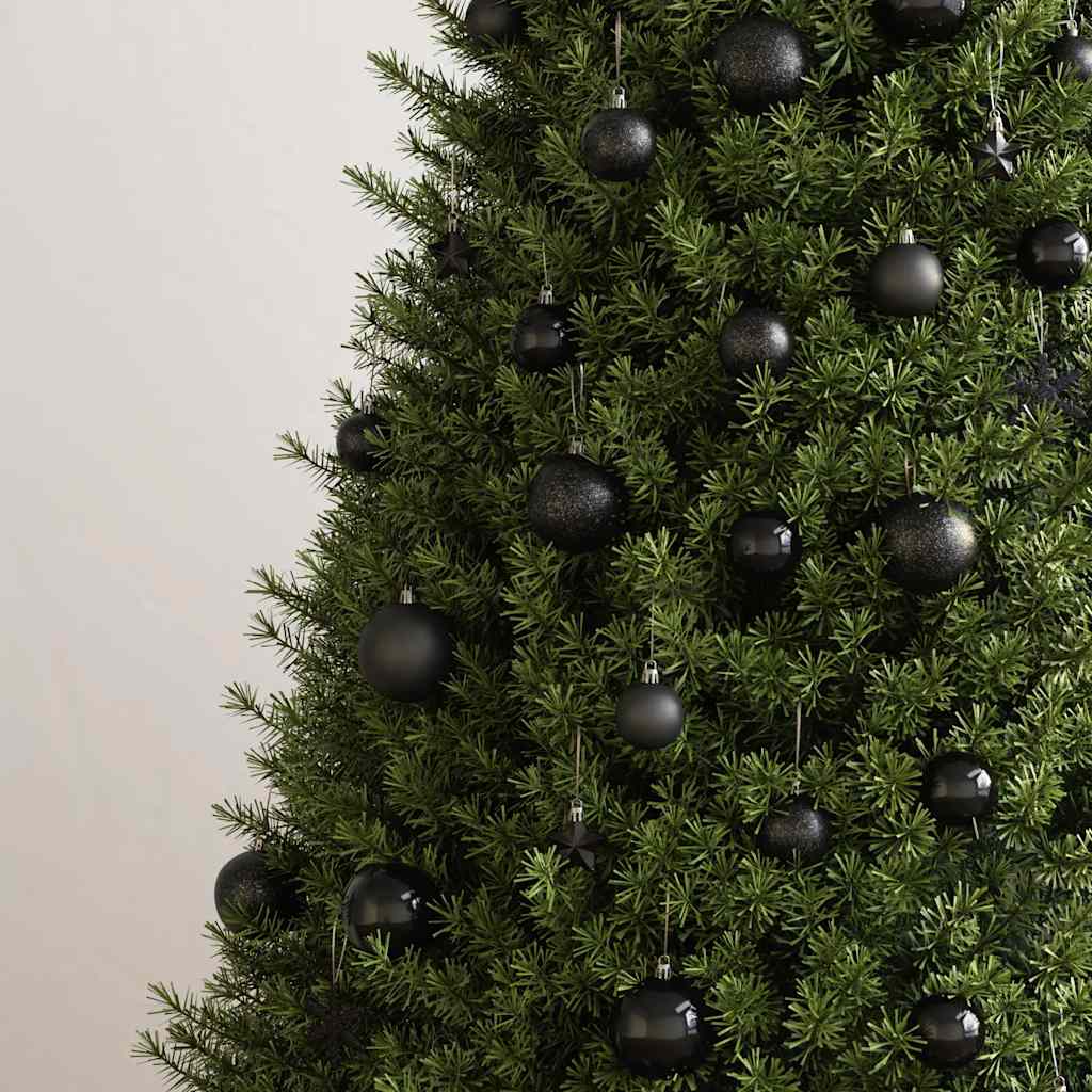 HKH Conjunto de 111 Enfeites de Natal em Poliestireno - Preto