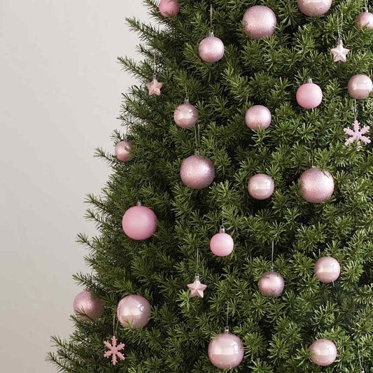 HKH Conjunto de 111 Enfeites de Natal em Poliestireno - Rosa