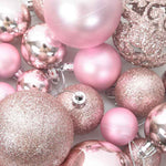 HKH Conjunto de 111 Enfeites de Natal em Poliestireno - Rosa
