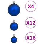 HKH Conjunto de 111 Enfeites de Natal em Poliestireno - Azul