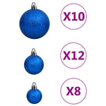 HKH Conjunto de 111 Enfeites de Natal em Poliestireno - Azul