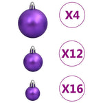 HKH Conjunto de 111 Enfeites de Natal em Poliestireno - Roxo