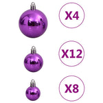 HKH Conjunto de 111 Enfeites de Natal em Poliestireno - Roxo