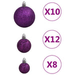HKH Conjunto de 111 Enfeites de Natal em Poliestireno - Roxo
