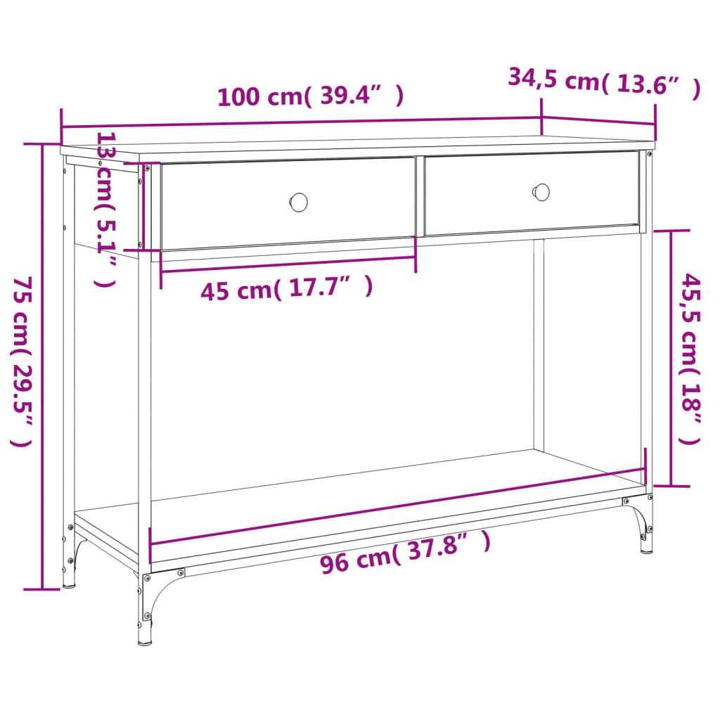 Mesa auxiliar HKH en roble ahumado y derivados de la madera