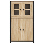 HKH Aparador Alto de Madera Procesada, Metal, Vidrio 62 X 32 X 106,5 Cm - Roble Sonoma