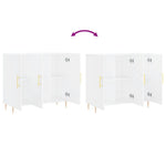 HKH Aparador Moderno em derivados de Madeira, Metal 90 X 34 X 80 Cm - Branco