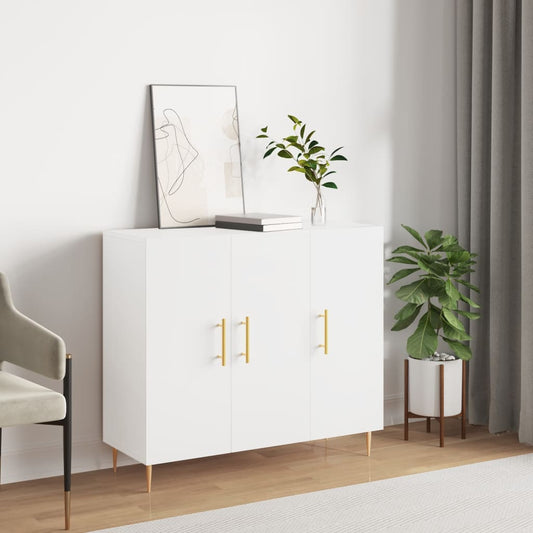 HKH Aparador Moderno em derivados de Madeira, Metal 90 X 34 X 80 Cm - Branco
