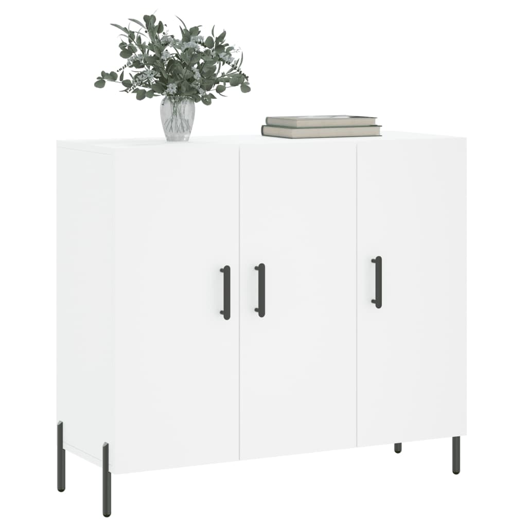 HKH Aparador Moderno de madera, metal 90 X 34 X 80 Cm - Blanco