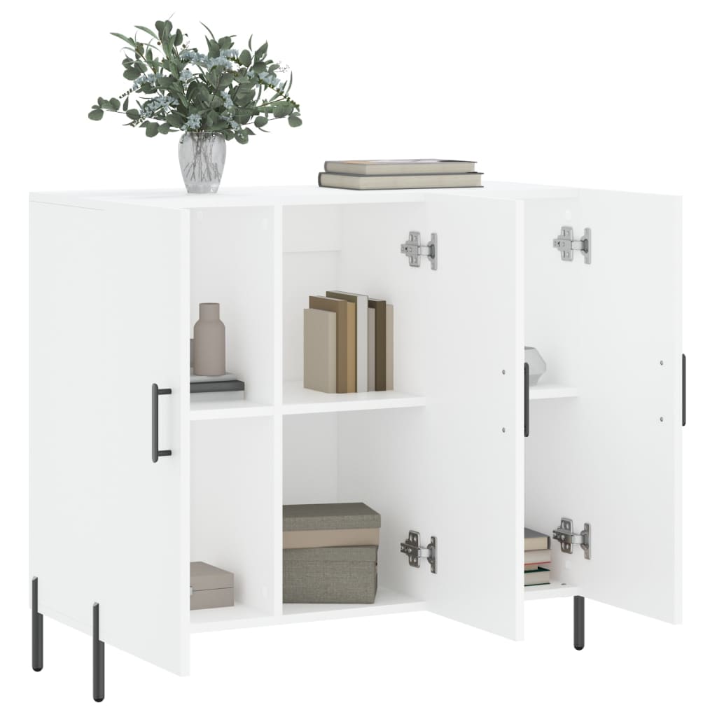 HKH Aparador Moderno em derivados de Madeira, Metal 90 X 34 X 80 Cm - Branco