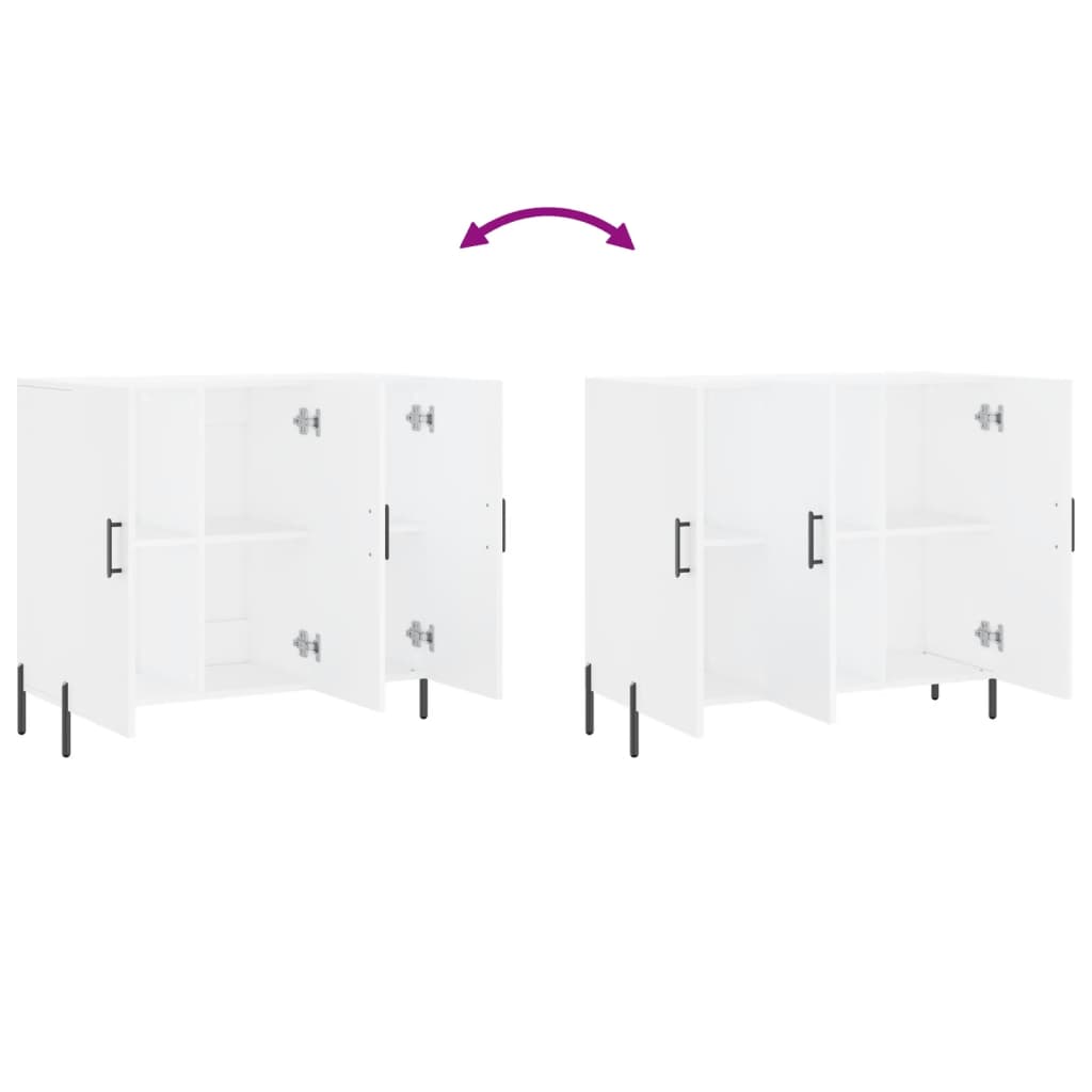 HKH Aparador Moderno em derivados de Madeira, Metal 90 X 34 X 80 Cm - Branco