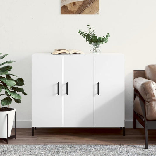 HKH Aparador Moderno em derivados de Madeira, Metal 90 X 34 X 80 Cm - Branco