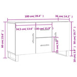 Aparador moderno HKH de madera, metal 100 x 36 x 60 cm - Blanco