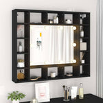 HKH Armario con Espejo y Luces LED - 91x15x76,5 cm - Negro