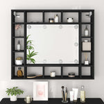 HKH Armario con Espejo y Luces LED - 91x15x76,5 cm - Negro