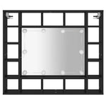 HKH Armario con Espejo y Luces LED - 91x15x76,5 cm - Negro