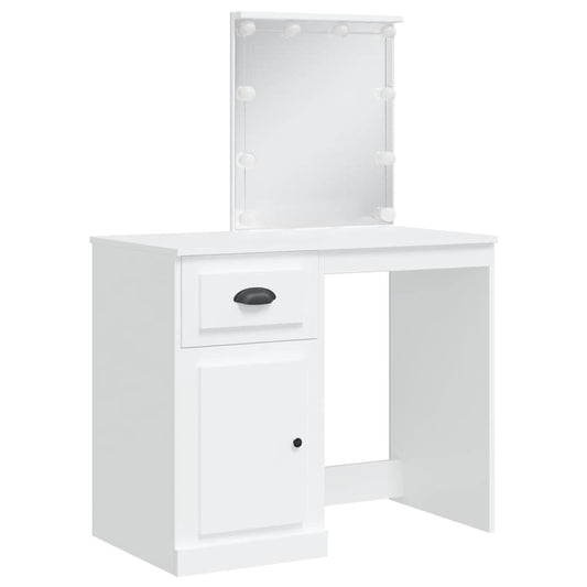 HKH Toucador com Luzes LED - 90x42x132,5 Cm - Branco