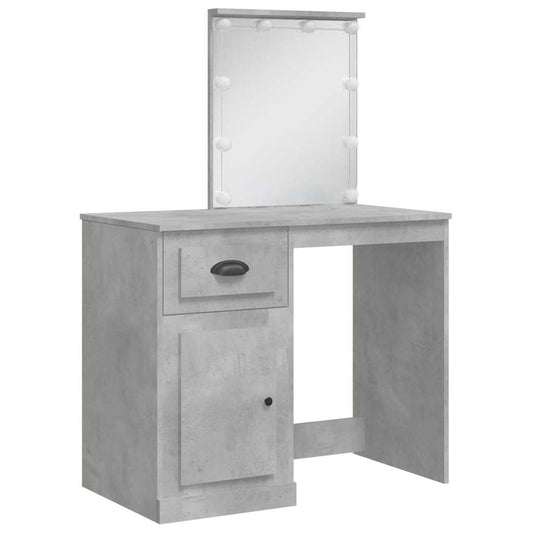 HKH Toucador com Luzes LED em Cimento - 90x42x132,5 Cm - Cinzento