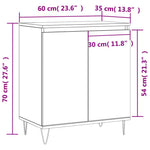 HKH Aparador Moderno en derivados de Madera, Hierro 60 X 35 X 70 Cm - Roble Sonoma