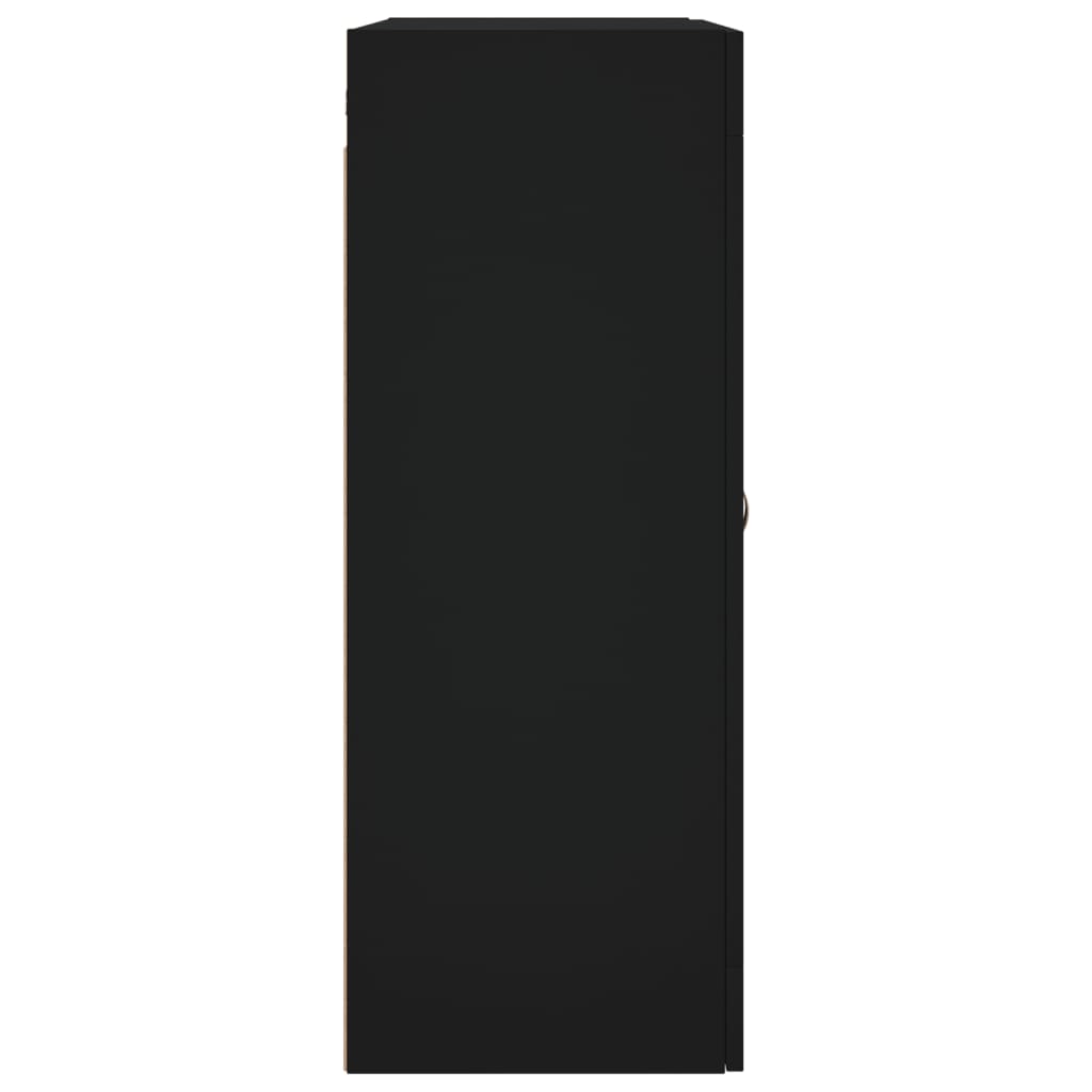 HKH Armário de Parede Alto em derivados de Madeira, Vidro 69,5 X 34 X 90 Cm - Preto