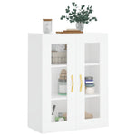 HKH Armario alto de pared en derivados de madera, cristal 69,5 X 34 X 90 Cm - Blanco