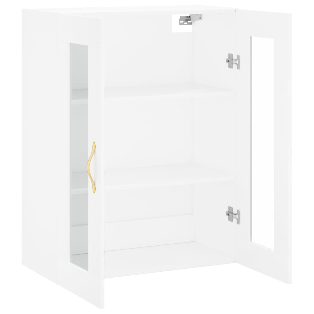 HKH Armario alto de pared en derivados de madera, cristal 69,5 X 34 X 90 Cm - Blanco
