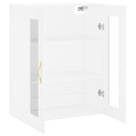 HKH Armario alto de pared en derivados de madera, cristal 69,5 X 34 X 90 Cm - Blanco