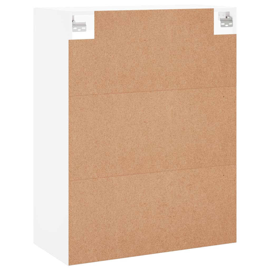 HKH Armario alto de pared en derivados de madera, cristal 69,5 X 34 X 90 Cm - Blanco