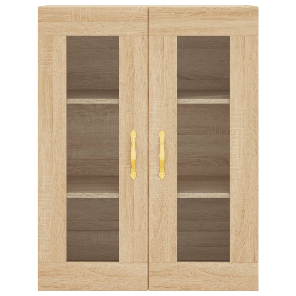 HKH Armário de Parede Alto em derivados de Madeira, Vidro 69,5 X 34 X 90 Cm - Carvalho Sonoma