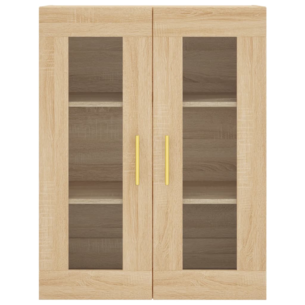 HKH Armário de Parede Alto em derivados de Madeira, Vidro 69,5 X 34 X 90 Cm - Carvalho Sonoma