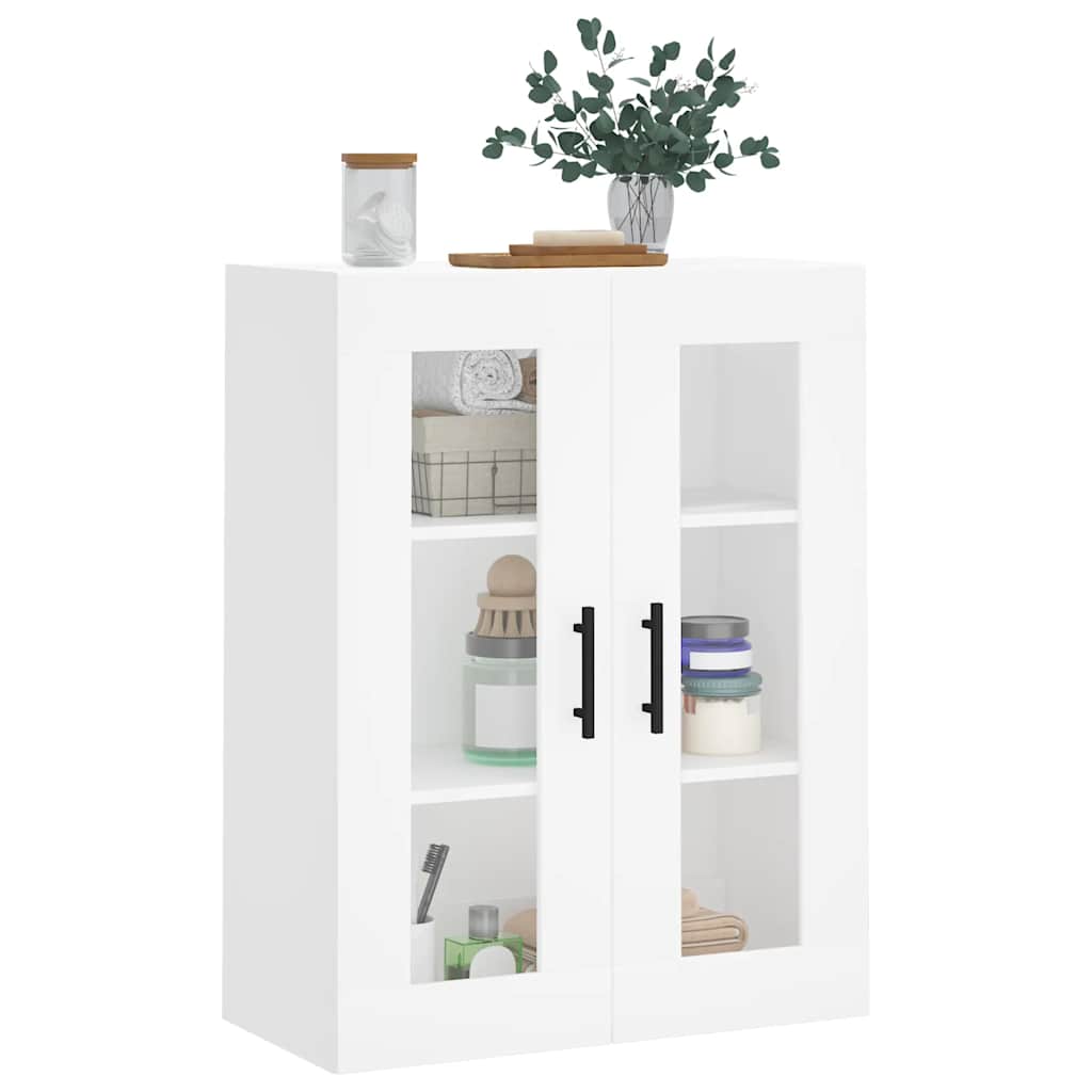HKH Armário de Parede Alto em derivados de Madeira, Vidro 69,5 X 34 X 90 Cm - Branco