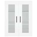 HKH Armário de Parede Alto em derivados de Madeira, Vidro 69,5 X 34 X 90 Cm - Branco