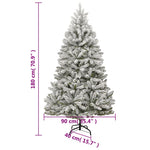 HKH Árvore de Natal Artificial Articulada com Flocos de Neve